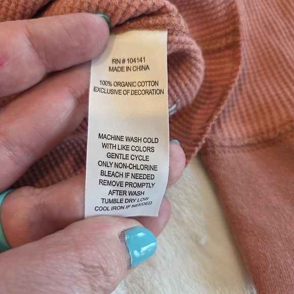 Alpine Design Women's Waffle-Knit Long-Sleeve Shirt in Sedona Clay XS New - Picture 7 of 8